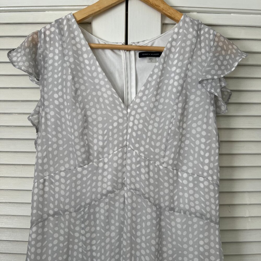 Tommy Hilfiger Gray Polka Dot Maxi Dress - Picture 5 of 6